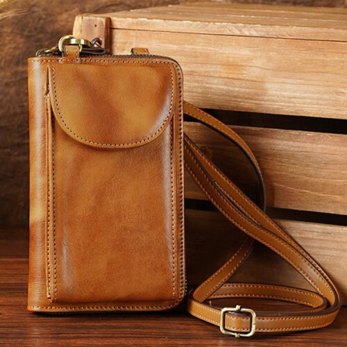 Vegetable Tanned Leather Crossbody Bag