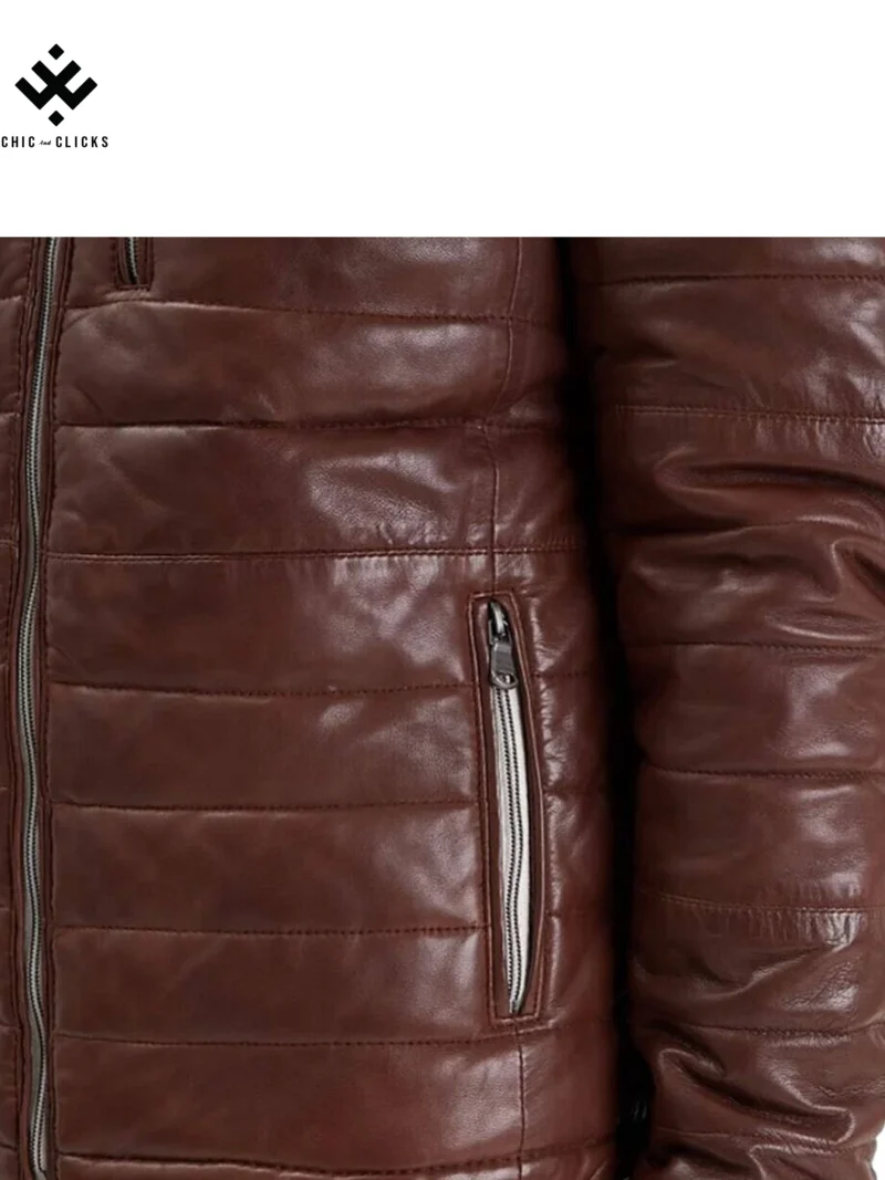 Men's cognac caramel lambskin leather jacket with vintage wash and sporty slim fit – Chic and Clicks