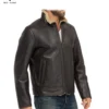 Men’s dual-tone brown and dark beige mouton (sheepskin) shearling leather jacket – Chic and Clicks