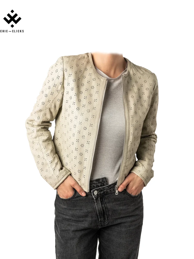 Luna Petal Perforated Leather Bolero | Spring Bloom Edition | Chic and Clicks - Image 5