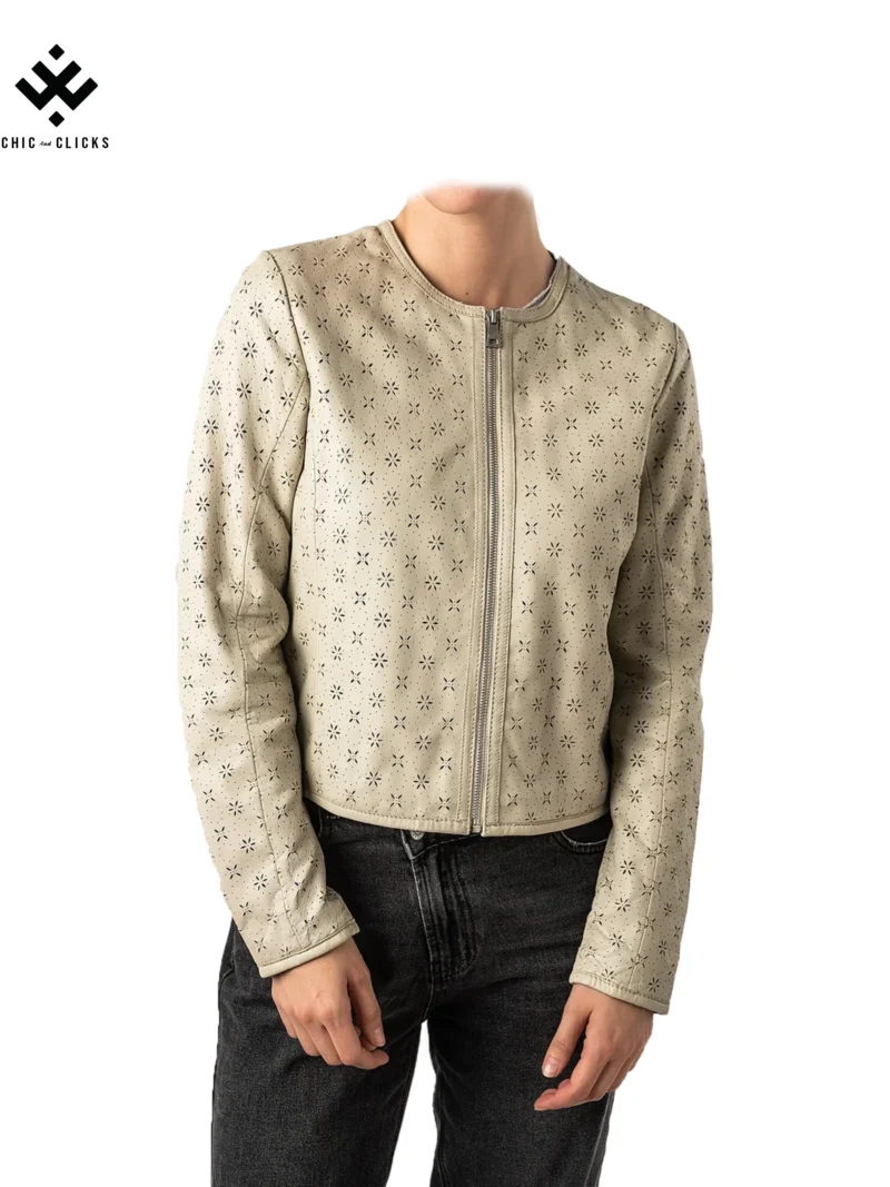 Luna Petal Perforated Leather Bolero | Spring Bloom Edition | Chic and Clicks - Image 2