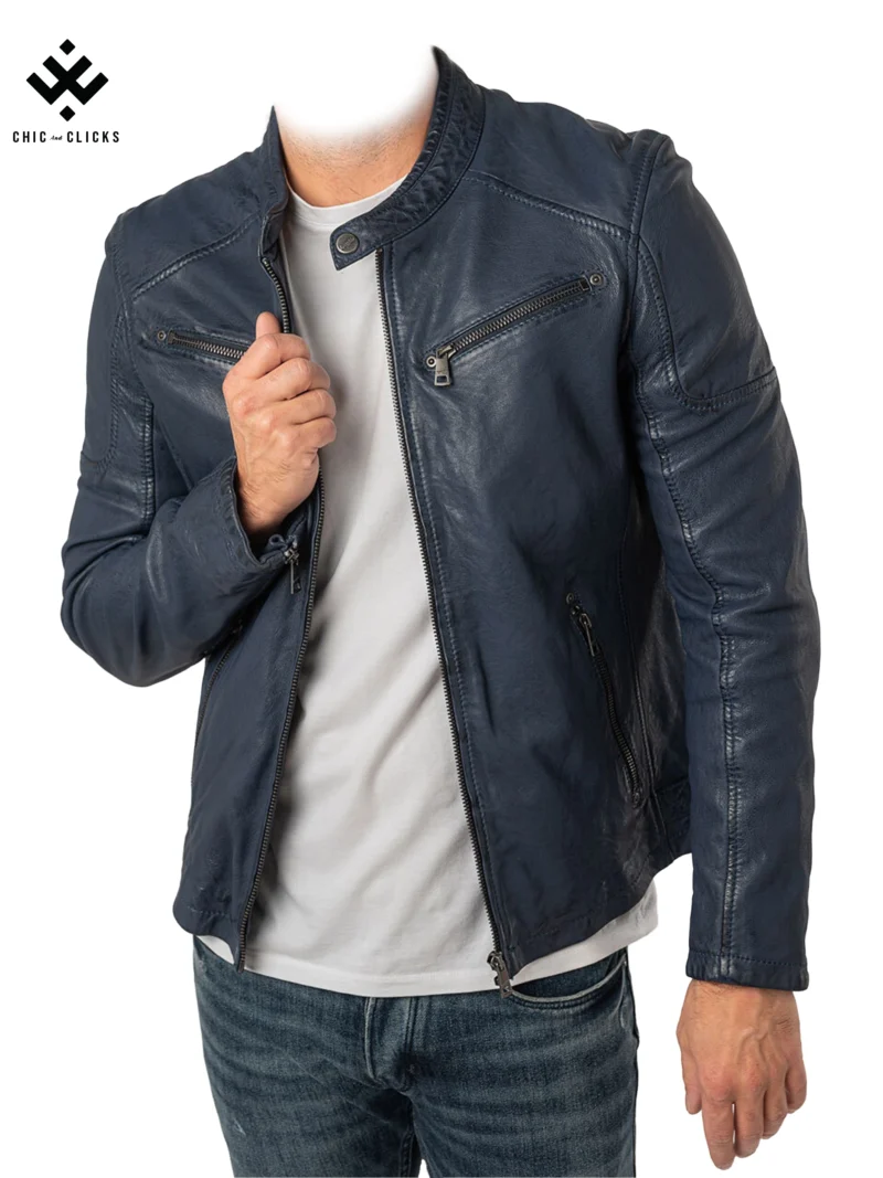 Leather jackets blue