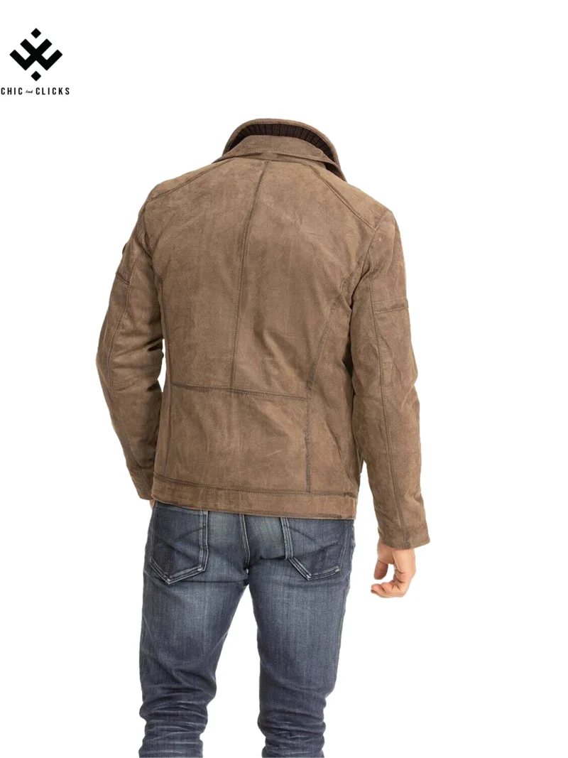 Chic Leather Brownstone Jacket | Winter Collection - Image 4