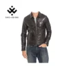 Slim fit black lambskin leather jacket for men with vintage patina finish and shirt-style collar – Luxe Urban Edition by Chic and Clicks