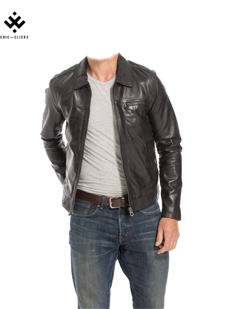Chic Leather Jet Noir Jacket | Luxe Urban Edition - Image 3