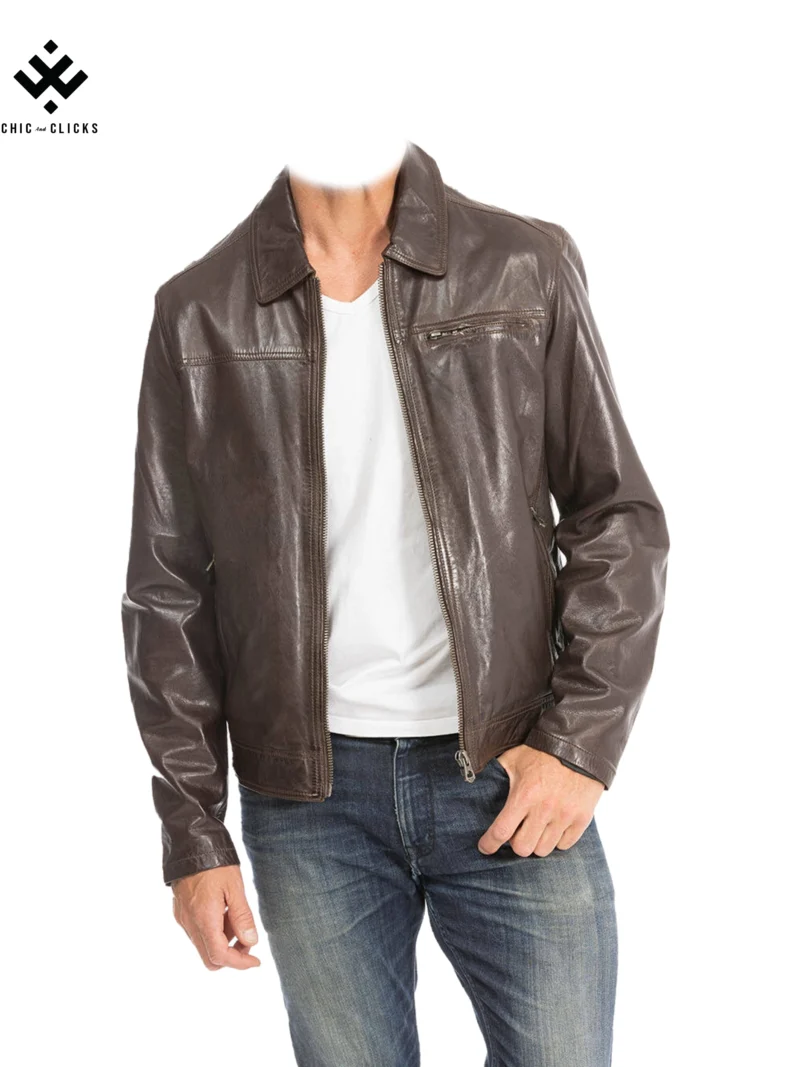 Chic Leather Rustic Sport Jacket | Vintage Brown Edition | Chic and Clicks - Image 2