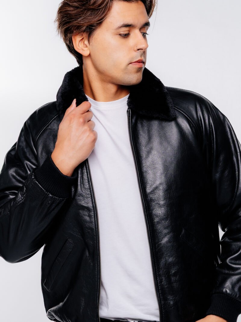 Leather Jacket | with fur | Vintage Flight Edition | Chic and Clicks - Image 3