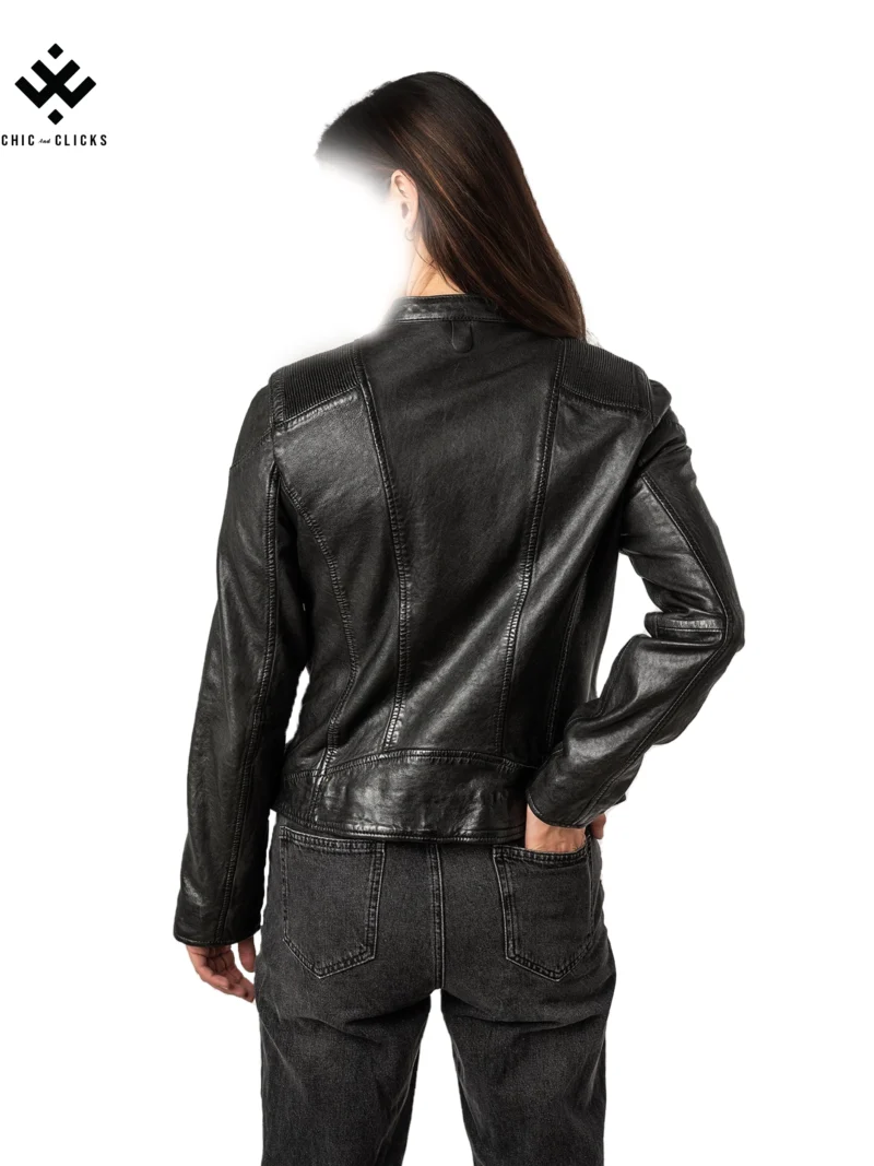 Chic NoirBloom Biker Jacket | Eco Rebel Edition | Chic and Clicks - Image 4