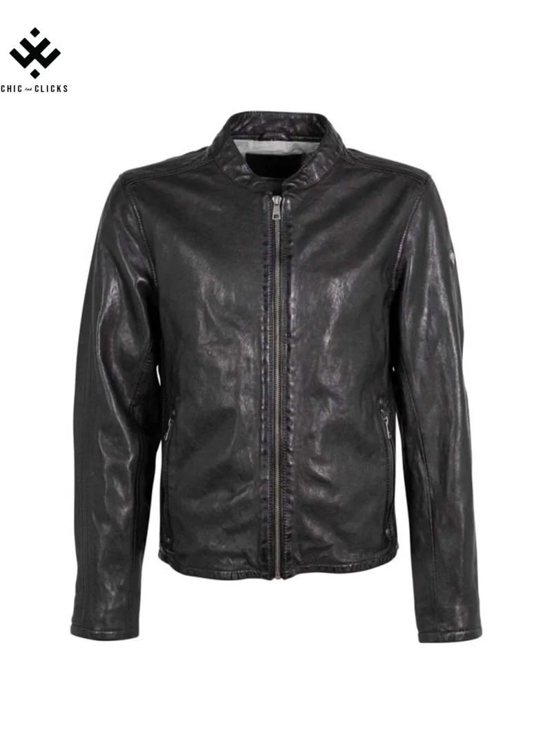 Chic OnyxLine Biker Jacket | Black Leather Jacket - Image 4