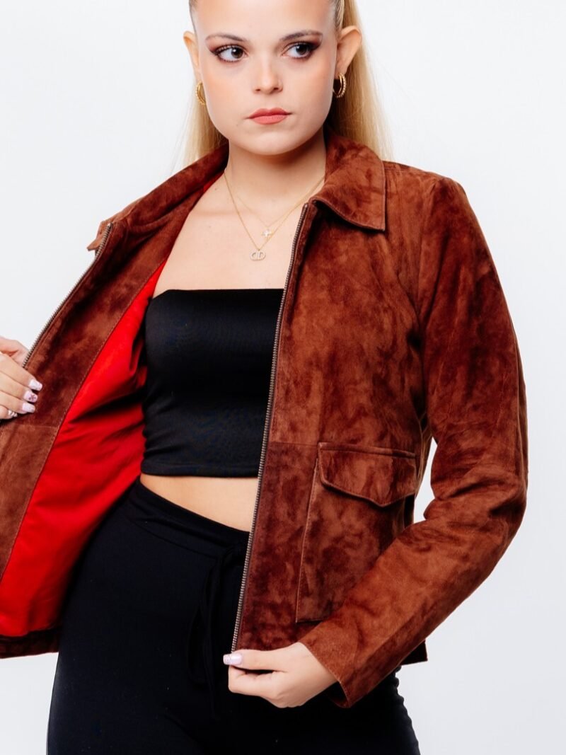 women's brown suede jacket - Image 5