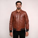 Coffman Olive Brown A2 Leather Bomber Jacket