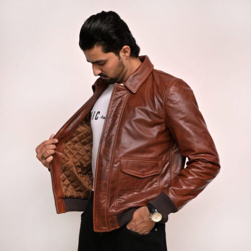 Bomber leather jacket