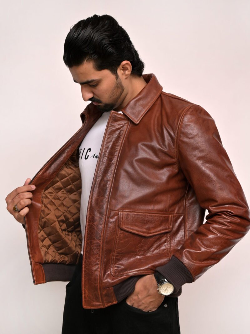 Bomber leather jacket