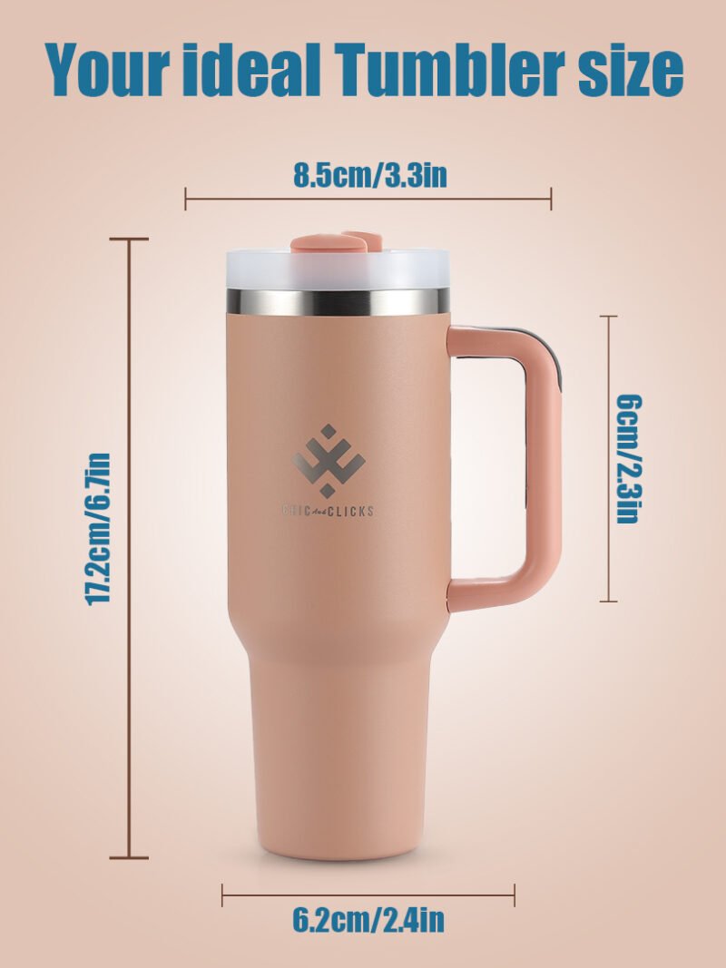 40oz Insulated Tumbler Cup with Straw - Image 2