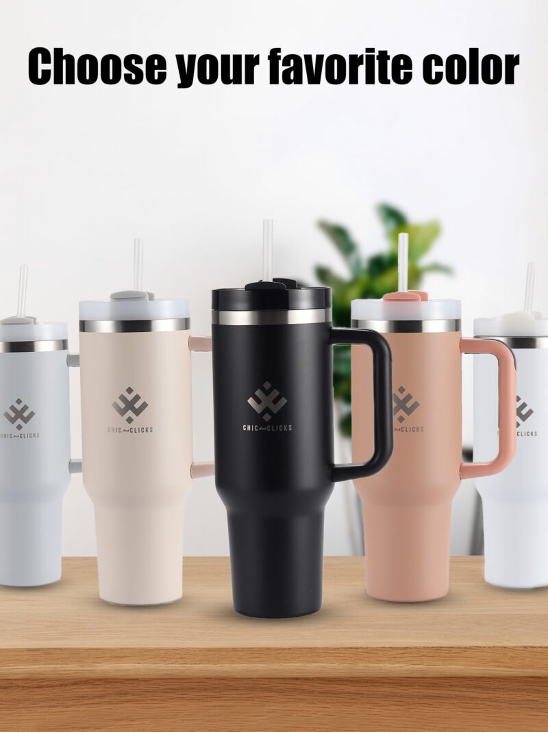 40oz Insulated Tumbler Cup with Straw - Image 6