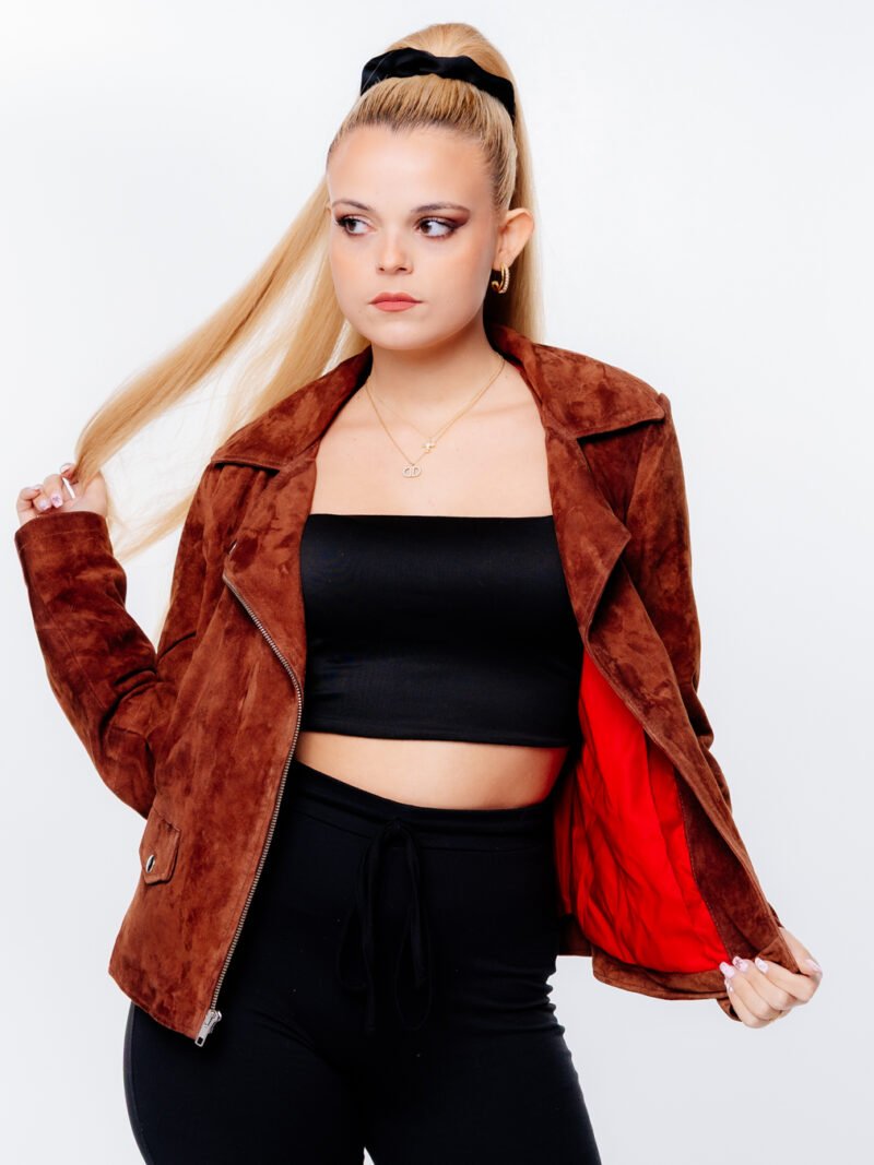 Women's Brown leather jacket | Oversized jacket - Image 5
