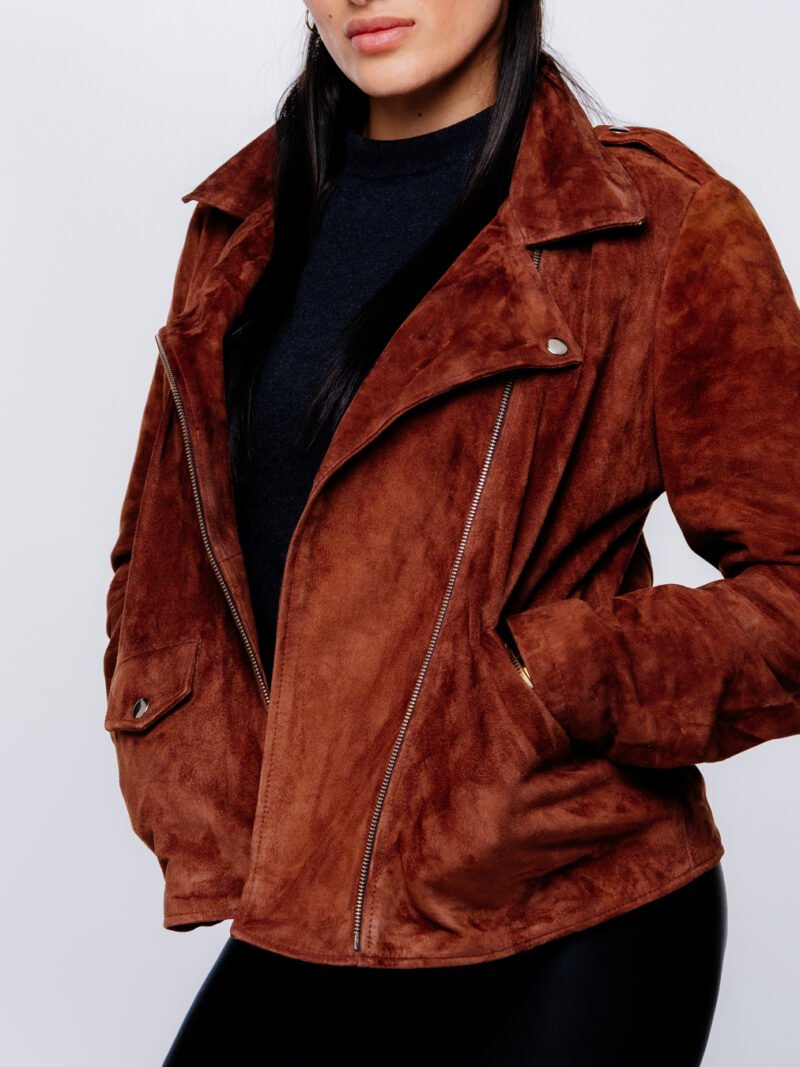 Women's Brown leather jacket | Oversized jacket - Image 4
