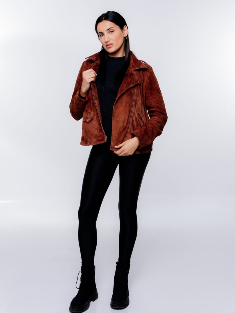 Women's Brown leather jacket | Oversized jacket - Image 3